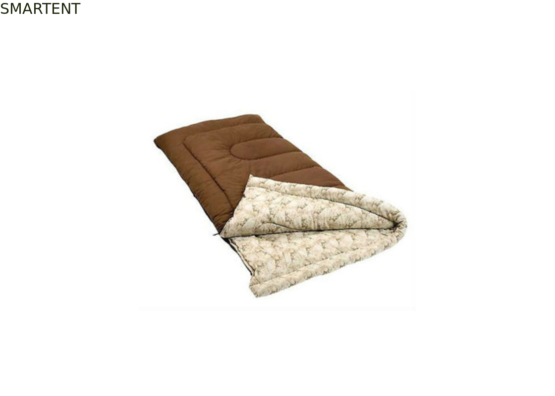 Прямоугольные спальные мешки конверта фланели Брауна 100% хлопок спальных мешков горы спуска поставщик