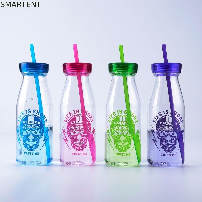 Бутылки с водой 450ML разминки бутылки напитка моды выдвиженческие пластиковые со склянкой молока соломы поставщик