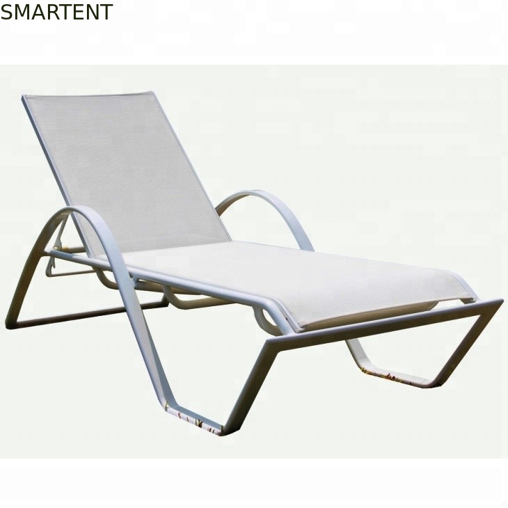 Stackable складывая lounger пляжа анти- ржавчины кресла для отдыха пляжа белый облегченный складывая поставщик