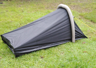 ПУ покрытый 190T полиэстер двойной слой на открытом воздухе кемпинговые палатки для одного человека водонепроницаемый черный поставщик