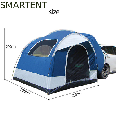 250*250*200CM PU2000MM Покрытая полиэстер 210D 2 двери SUV кемпинговая палатка с стекловолокнистыми столбами и сетчатыми окнами поставщик