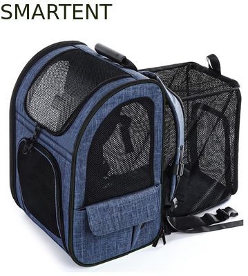 Купить Открытый 33.5*27*42CM Синий Катионный Оксфорд Расширяемый Рюкзак для Путешествий с Домашними Животными Мягкая Ткань Милые Товары для Домашних Животных для Ваших Довольных Компаньонов Производство в сети