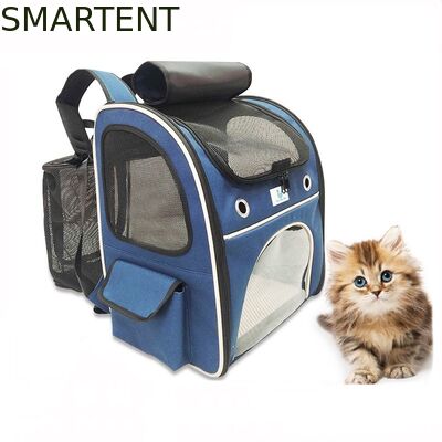 Washable Blue Polyester Oxford Expandable Pet Rucksack Travel Bag Durable Non Toxic Ideal For Indoor Outdoor Pet Owners Needing Safe And Easy To Clean Travel Gear поставщик