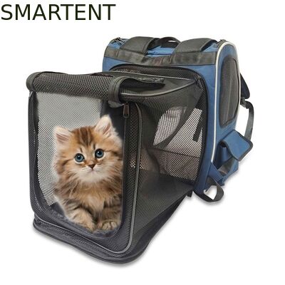 Washable Blue Polyester Oxford Expandable Pet Rucksack Travel Bag Durable Non Toxic Ideal For Indoor Outdoor Pet Owners Needing Safe And Easy To Clean Travel Gear поставщик