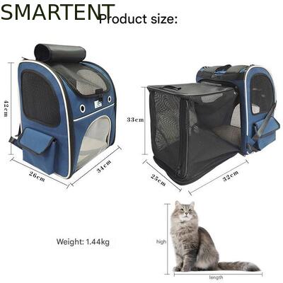 Washable Blue Polyester Oxford Expandable Pet Rucksack Travel Bag Durable Non Toxic Ideal For Indoor Outdoor Pet Owners Needing Safe And Easy To Clean Travel Gear поставщик