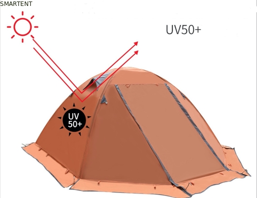 210X180X130cm Оранжевый водонепроницаемый PU2000mm Покрытый 190T полиэстером Уютный кемпинговый шатер поставщик
