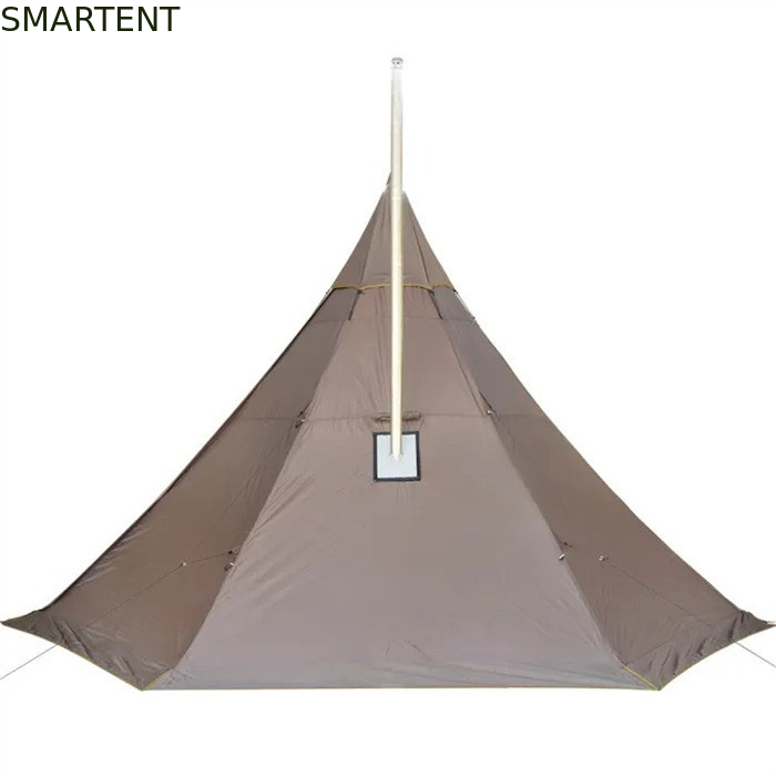 70D Рипстоп Полиэстер на открытом воздухе Кампинговая палатка ветроустойчивая двухслойный укрытие с печью поставщик
