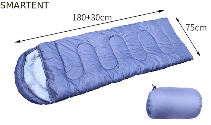 Настройка 210 * 75CM Синий водонепроницаемый 190T полиэстерные наружные горные спальные мешки для холодной погоды поставщик