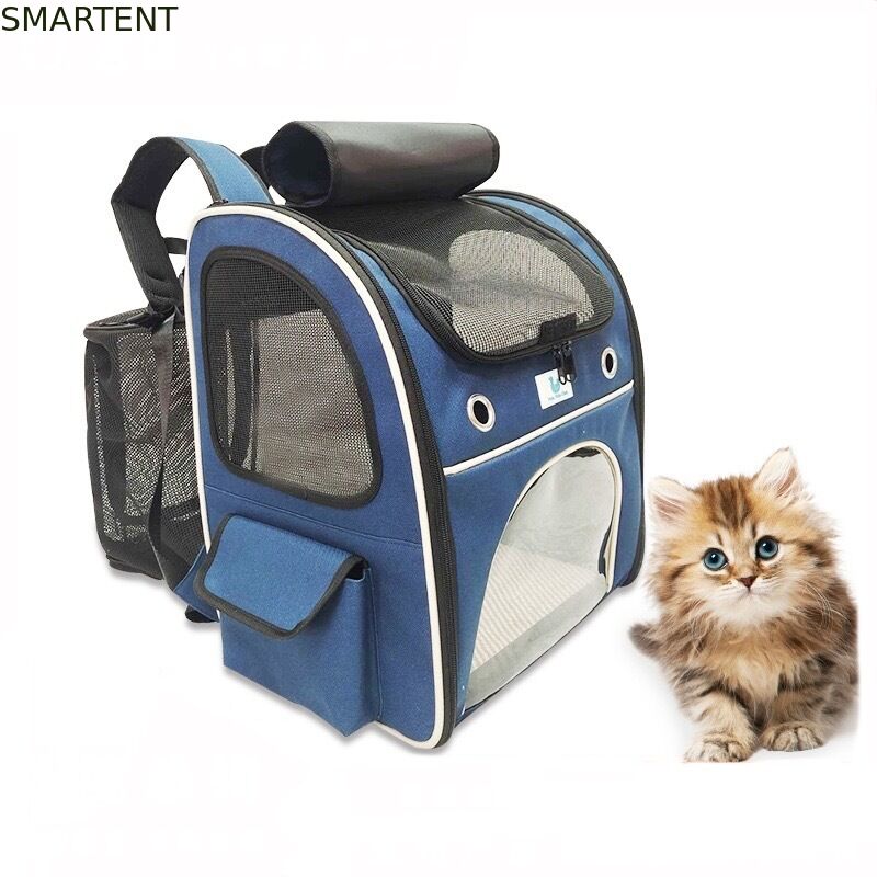 Washable Blue Polyester Oxford Expandable Pet Rucksack Travel Bag Durable Non Toxic Ideal For Indoor Outdoor Pet Owners Needing Safe And Easy To Clean Travel Gear поставщик