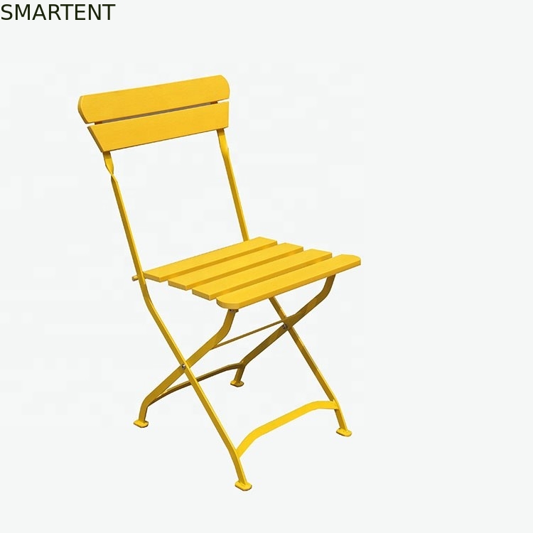 На открытом воздухе желтая складывая рамка трубки кресла для отдыха пляжа покрытая металлическим порошком складывает вверх Lounger пляжа поставщик
