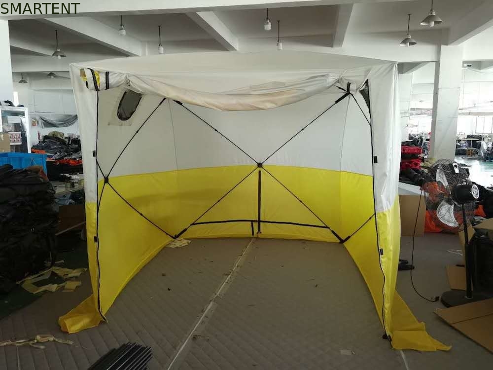 235*235*200MM Наружное рыболовное убежище ПУ покрытое 200D полиэстером Оксфордской стекловолокнистой двуцветной кемпинговой палаткой поставщик
