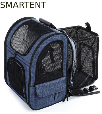 Открытый 33.5*27*42CM Синий Катионный Оксфорд Расширяемый Рюкзак для Путешествий с Домашними Животными Мягкая Ткань Милые Товары для Домашних Животных для Ваших Довольных Компаньонов